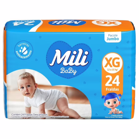 Mili Fralda Ultra Seca Jumbo Tamanho Xg 1X24