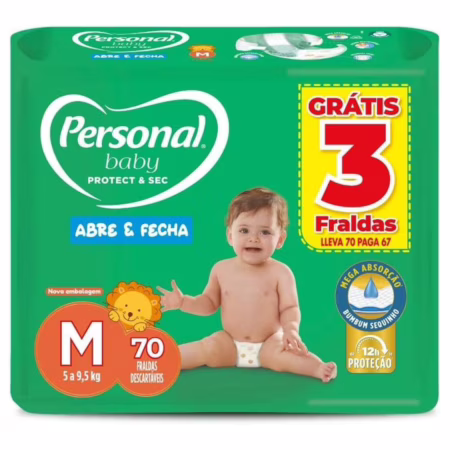 Personal Fralda Protect E Sec M Hiper, 70 Unidades