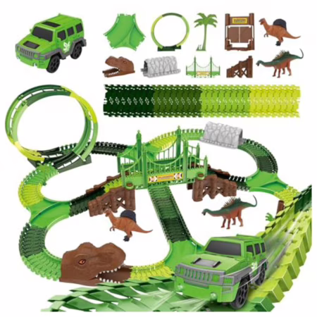 Pista Dinossauro Carrinhos com Looping Radical Túnel Brinquedo Luz e Som 92 Peças (92)