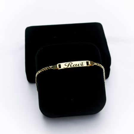 Pulseira Infantil Recém Nascido Banho Ouro 18k Gravação