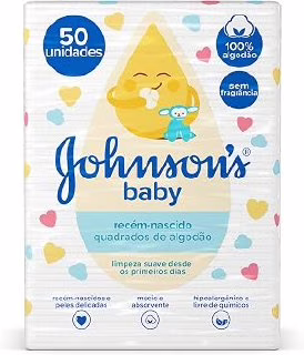 Quadrados de Algodão Recém-Nascido JOHNSON’S® baby 50 unidades