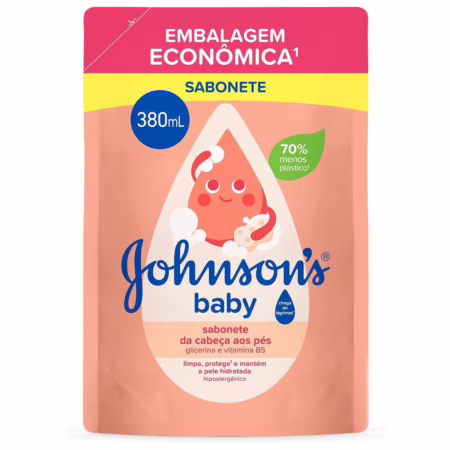 Refil Sabonete Líquido de Glicerina Johnson's Baby da Cabeça aos Pés 380ml