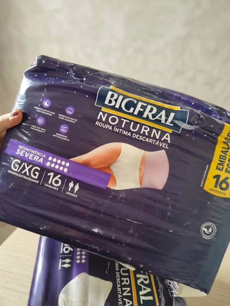 Roupa Íntima Bigfral Noturna G/XG 16 Unidades