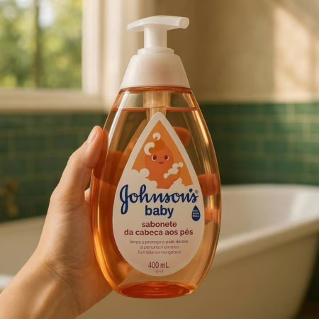 Sabonete Líquido Glicerina Da Cabeça Aos Pés Johnson's Baby, 400ml