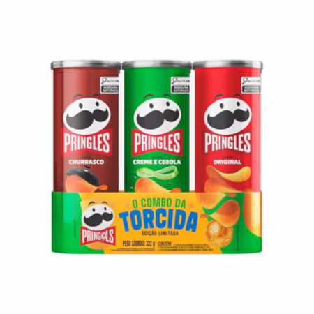 Salgadinho Batata Frita Pringles Tripack Festa do Futebol 322g