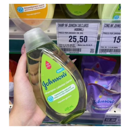 Shampoo Para Bebê Johnson's Baby Para Cabelos Claros, 400ml