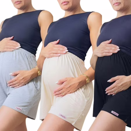 🛍 Shorts Gestante Premium Verão (Preto, Bege, Cinza)