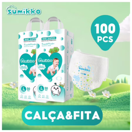 SUMIKKO Calça Fraldas 50 e 100 unidade Baby Ajustável total max P/M/G/XG/XXG/XXXG