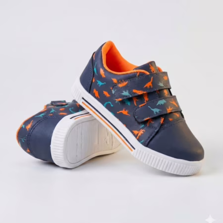 Tenis Infantil Menino Casual Dinossauro Marinho