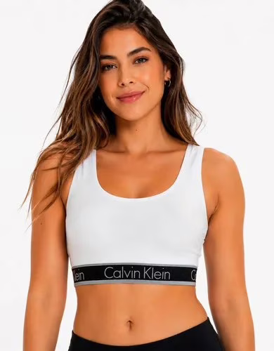 🔥 Top Regata Fitness Academia Cotton Calvin Klein Original Branco Liso M