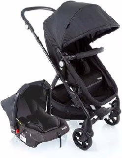 😍 Travel System Poppy Duo Cosco Preto (Carrinho + Bebê Conforto)