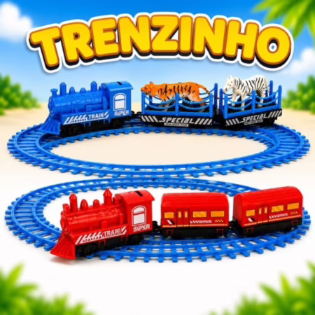 Trenzinho Elétrico Trem Infantil Brinquedo à Pilha