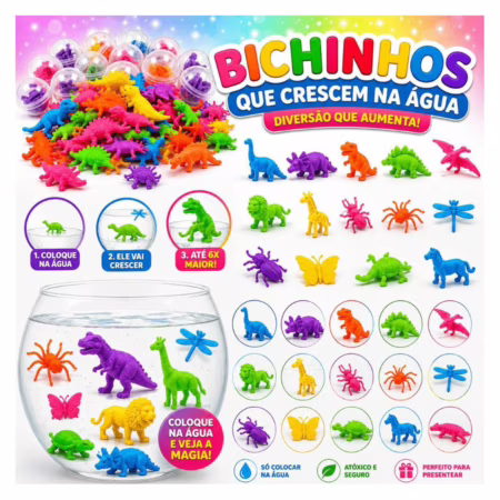 15 Bicho Cresce Na Aguá P/ Kit Festa Lembrancinha Brinquedo Aniversario Prenda Quermesse novo