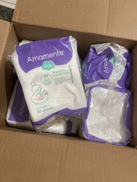 Algodão Quadrado Amamente Baby 50 Unidades