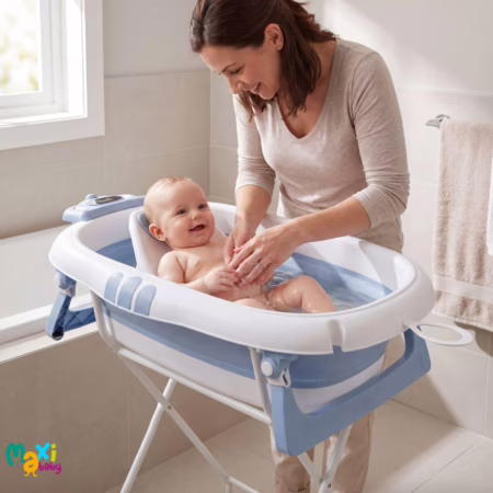 Banheira Dobrável Com Suporte Termômetro e Redutor Assento Ergonômico 20kg Melon Maxi Baby