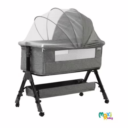 Berço Portátil Funcional Maxy Baby Cinza Belle Cinza