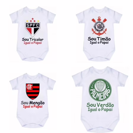 Body Bebê Time Futebol Torcedor Jogador Presente Frase Sou ... Igual o Papai