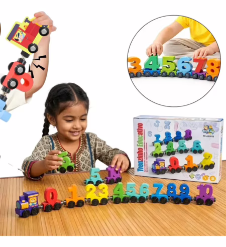 Brinquedo Educativo Trenzinho De Madeira Com Ímã Montessori