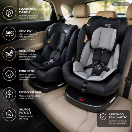 😍 Cadeira De Carro Infantil Eternity 0 A 36kg Preto Maxi Baby