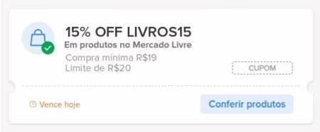 🟡 Cupom Mercado Livre Livros