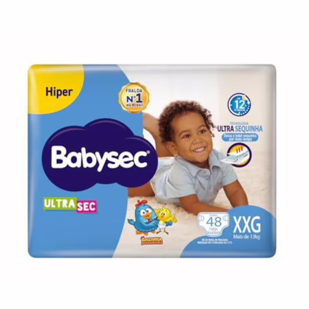 Fralda Babysec Galinha Pintadinha Ultrasec, Tamanho XXG, 48 Unidades • A