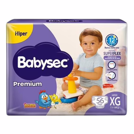Fralda Babysec Premium Hiper XG 56 Unidades