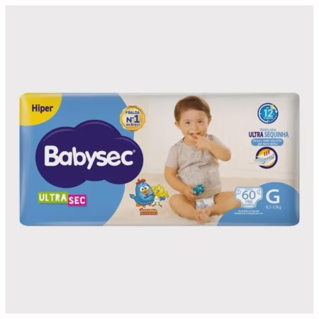 Fralda Babysec Ultrasec Galinha Pintadinha G com 60 Unidades