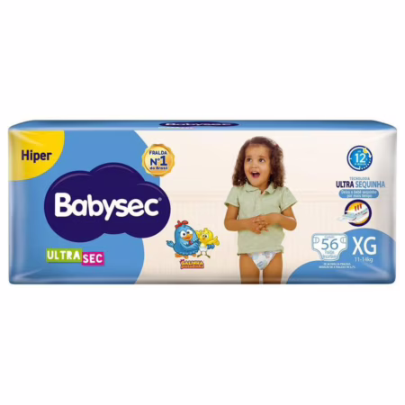 Fralda Babysec Ultrasec Galinha Pintadinha Tam. XG 11 a 14kg 56 Unidades