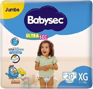 ➡️ Fralda Babysec Ultrasec Galinha Pintadinha XG com 20 Unidades
