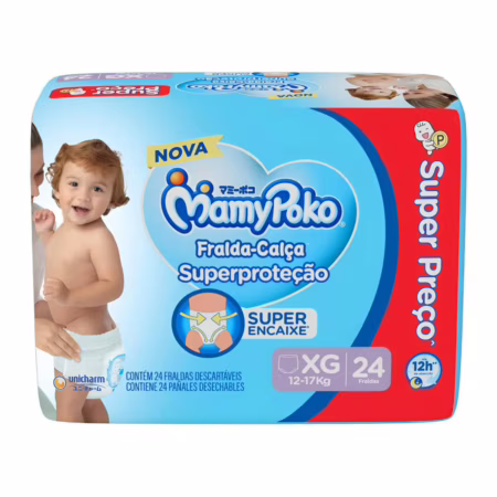 Fralda Calça Mamy Poko Superproteção Jumbo Xg 24 Unidades Extra Grande (xg) Sem Gênero