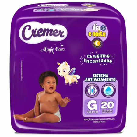 Fralda Cremer Jumbo G 20 Unidades • A
