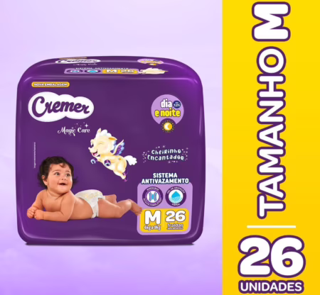 😍 Fralda Cremer Jumbo M 26 Unidades