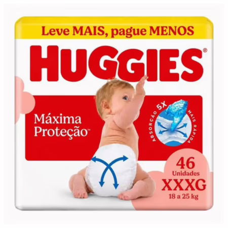 Fralda Descartavel Huggies Máxima Proteção XXXG 46 un