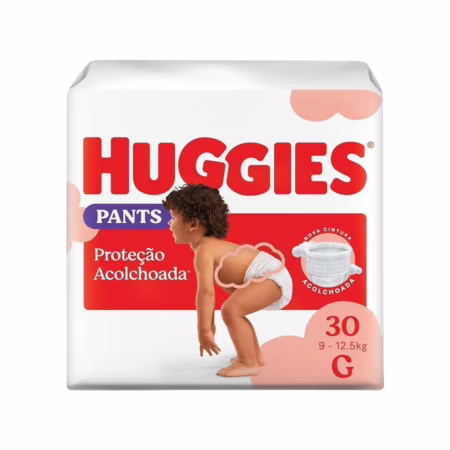 Fralda Huggies Pants Proteção Acolchoada G com 30 tiras