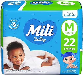 Fralda Mili Ultra Seca Jumbinho M com 22 Unidades