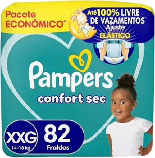 😍 Fralda Pampers Confort Sec Tamanho XXG, 82 Unidades