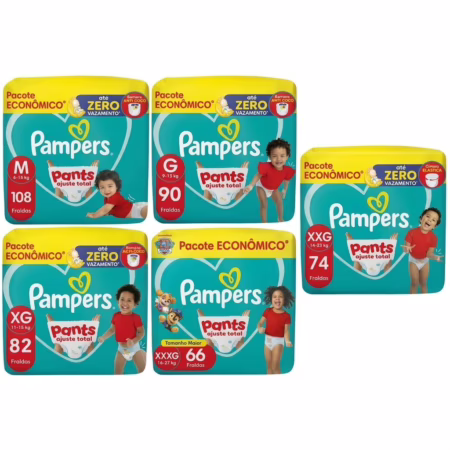 Fralda Pampers Pants Ajuste Total • A