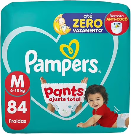Fralda Pampers Pants Ajuste Total Tamanho M 84 Unidades