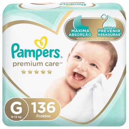 Fralda Pampers Premium Care G 136 Tiras