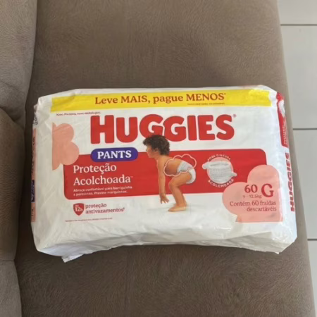 Fralda Pants Huggies Supreme Care, Tamanho G, 9-12,5 kg, 60 Unidades, Estilo Roupinha
