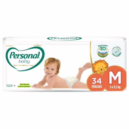 Fralda Personal Baby Premium Protection M 34 unidades • A