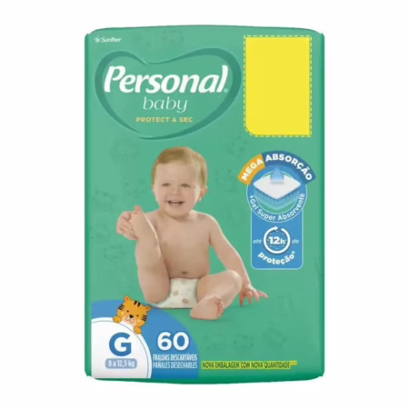 Fralda Personal Baby Protect&Sec G 60 unidades
