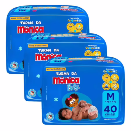 Fralda Turma da Mônica Baby M 120 unidades