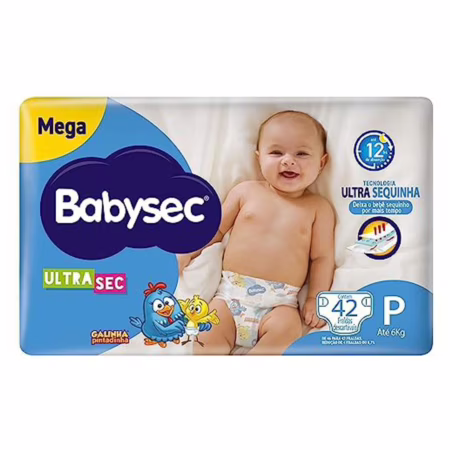 Fraldas Babysec Ultrasec Galinha Pintadinha, P, 42 Unidades