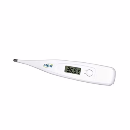 G-Tech Termômetro Digital Clínico Branco. 1 LR41 x 1,5V baterias necessárias (inclusas).