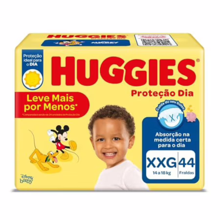 Huggies Fralda Proteção Dia Tam. XXG - 44 fraldas