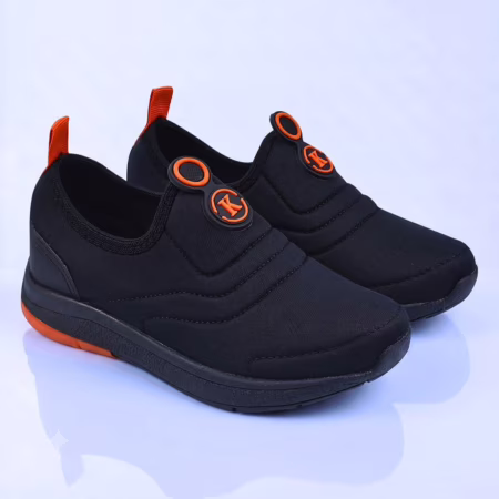Kidstep Tenis Escolar Infantil Calce Fácil K Masculino Preto com Laranja 28 Ao 36