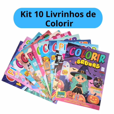 Kit 10 Livrinhos Educativos de Colorir 😍