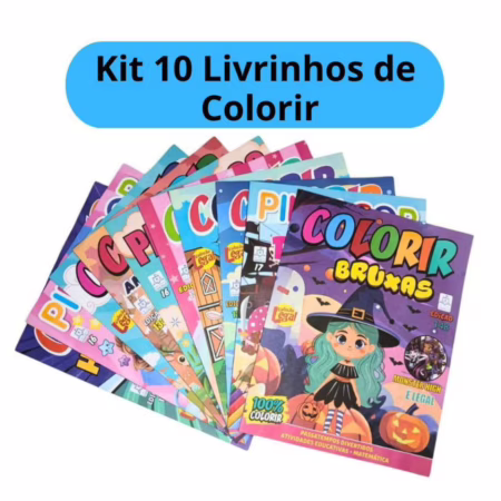 Kit 10 Livrinhos Revistinha Educativo de Colorir Kit Lembrancinha Festa Infantil