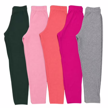Kit 5 Calça Legging Infantil Juvenil Menina Lisas Sortidas Meia Estação Escolar